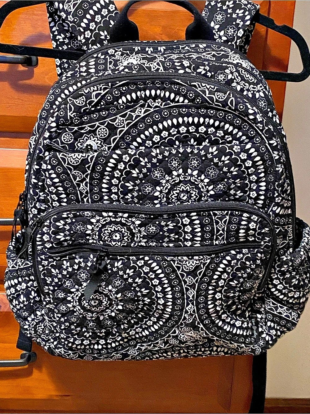 Vera Bradley Iconic XL Campus Backpack Black & White Paisley